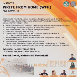 FISIP UBB, Insentif Write From Home (WFH) for Covid-19